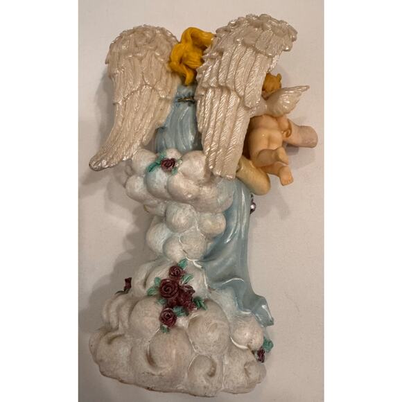 Vintage Musical Angel Child Resin Figurine 9" Hark The Herald Angels Sing Works - Picture 6 of 9